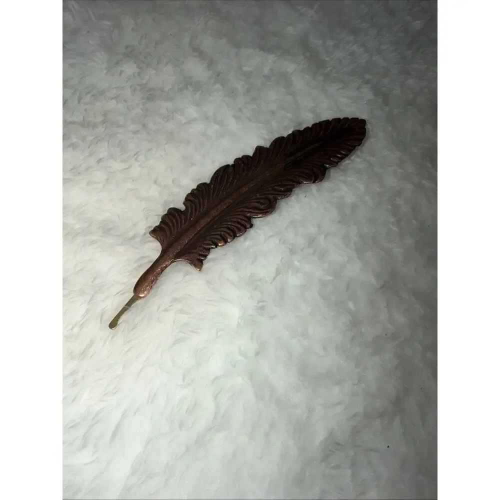 Metal Antique Copper Feather Hat Pin- Western Style – Inspired Look